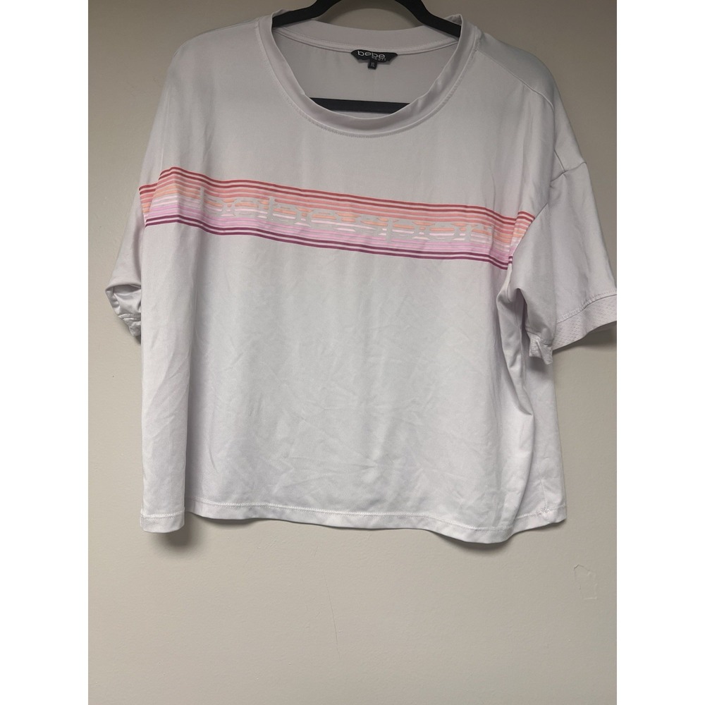 Bebe Sport Women's‎ Crop Workout T Shirt Size XL